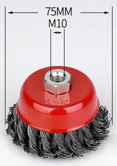 75mm Twisted Knotted Cup Brush 75mm Twisted Knotted Cup Brush